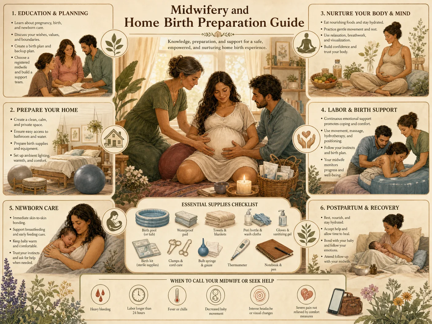 Midwifery and Home Birth Preparation Guide