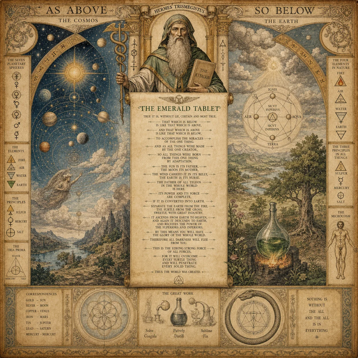 The Emerald Tablet visualization: as above so below illustra
