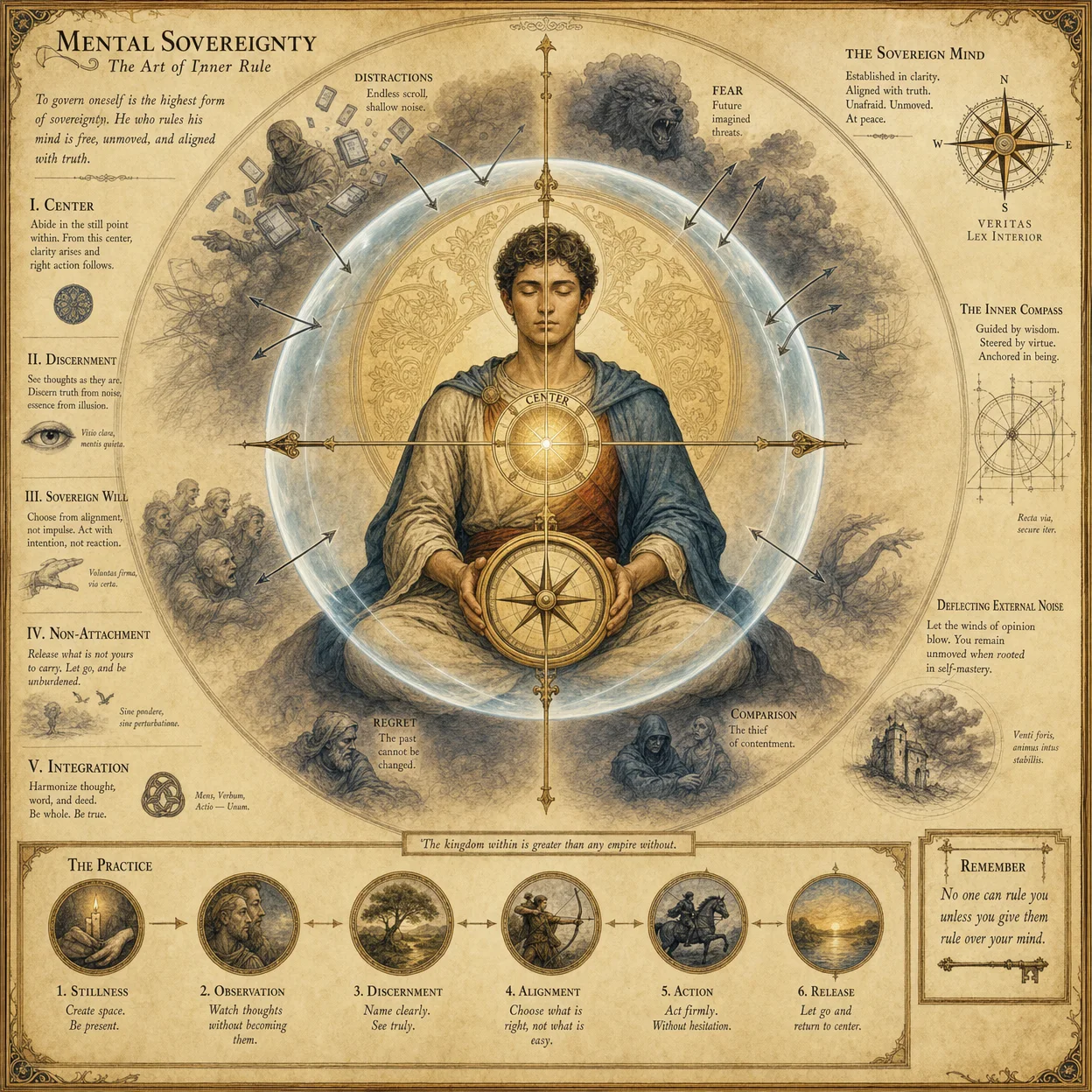 Mental sovereignty achieved: clear-minded person making deci