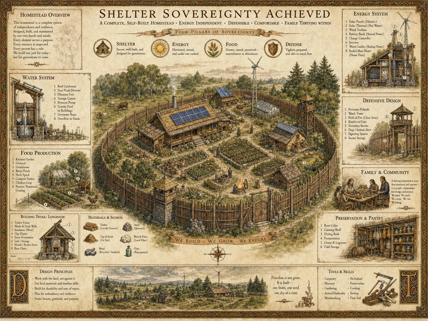 Shelter sovereignty achieved: complete self-built homestead,