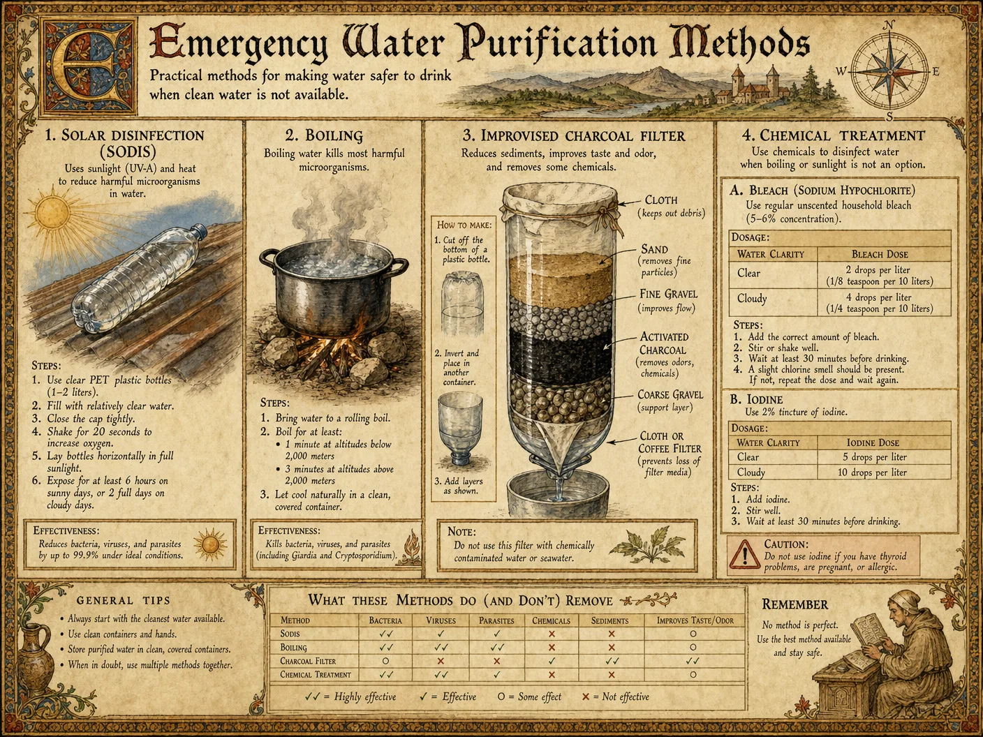 Emergency water purification methods: solar disinfection (SO