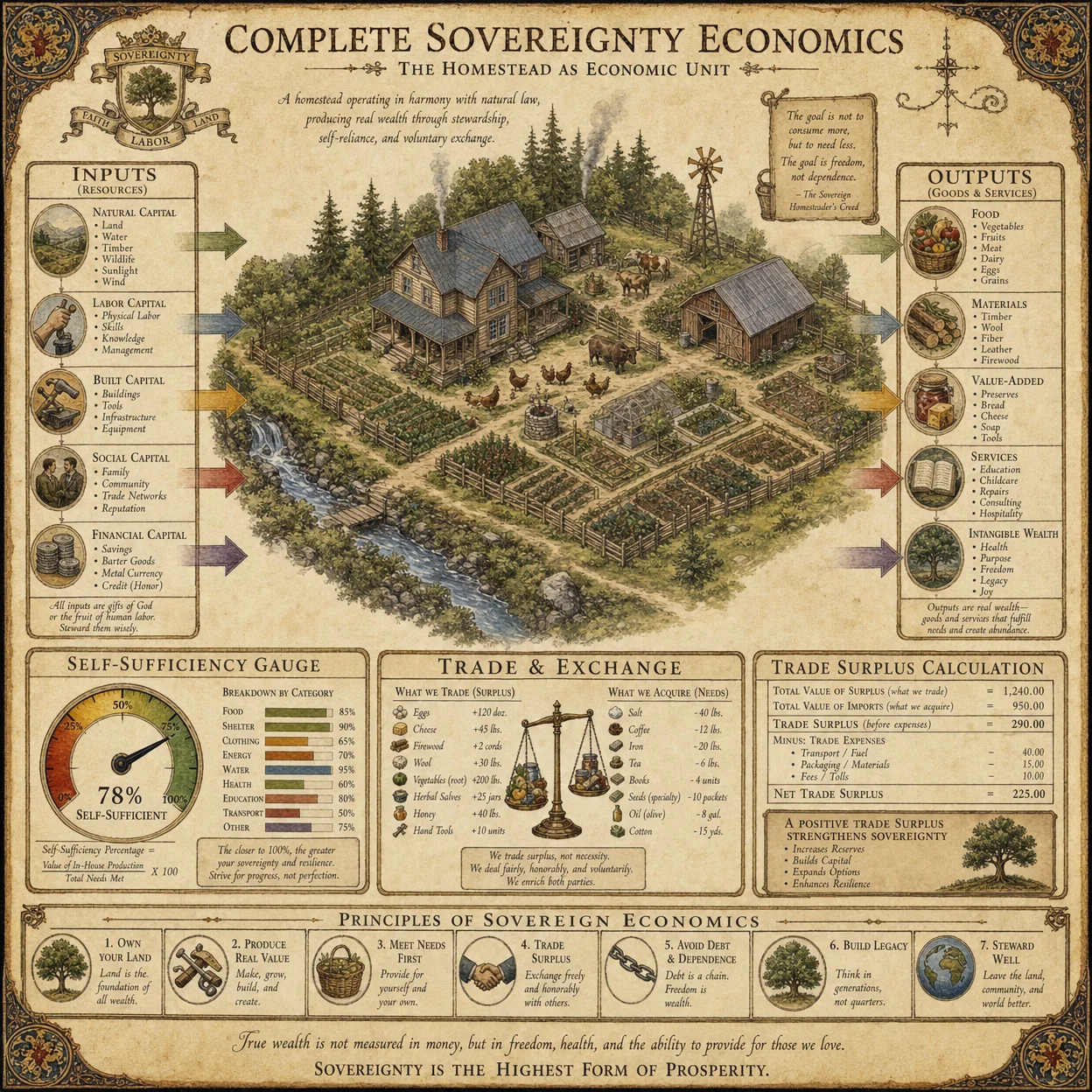 Complete sovereignty economics: homestead as economic unit,