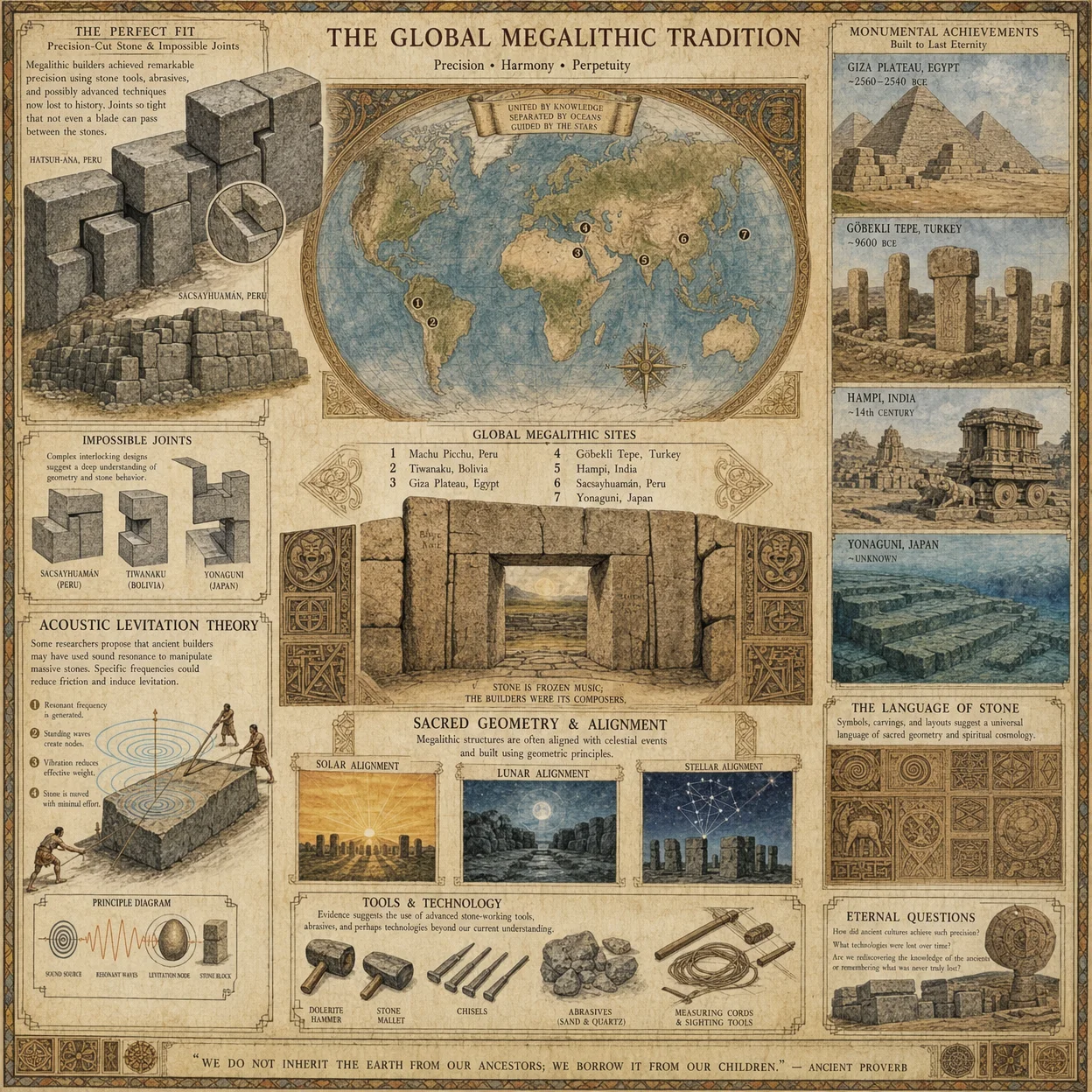 Ancient megalithic construction: precision-cut stone blocks,