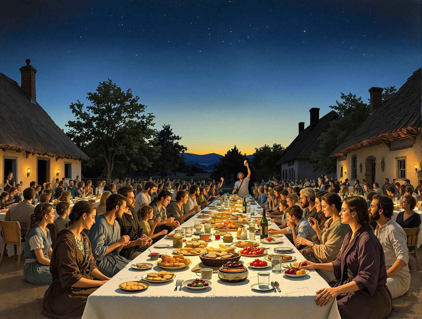 The community breaks its fast at the festival table