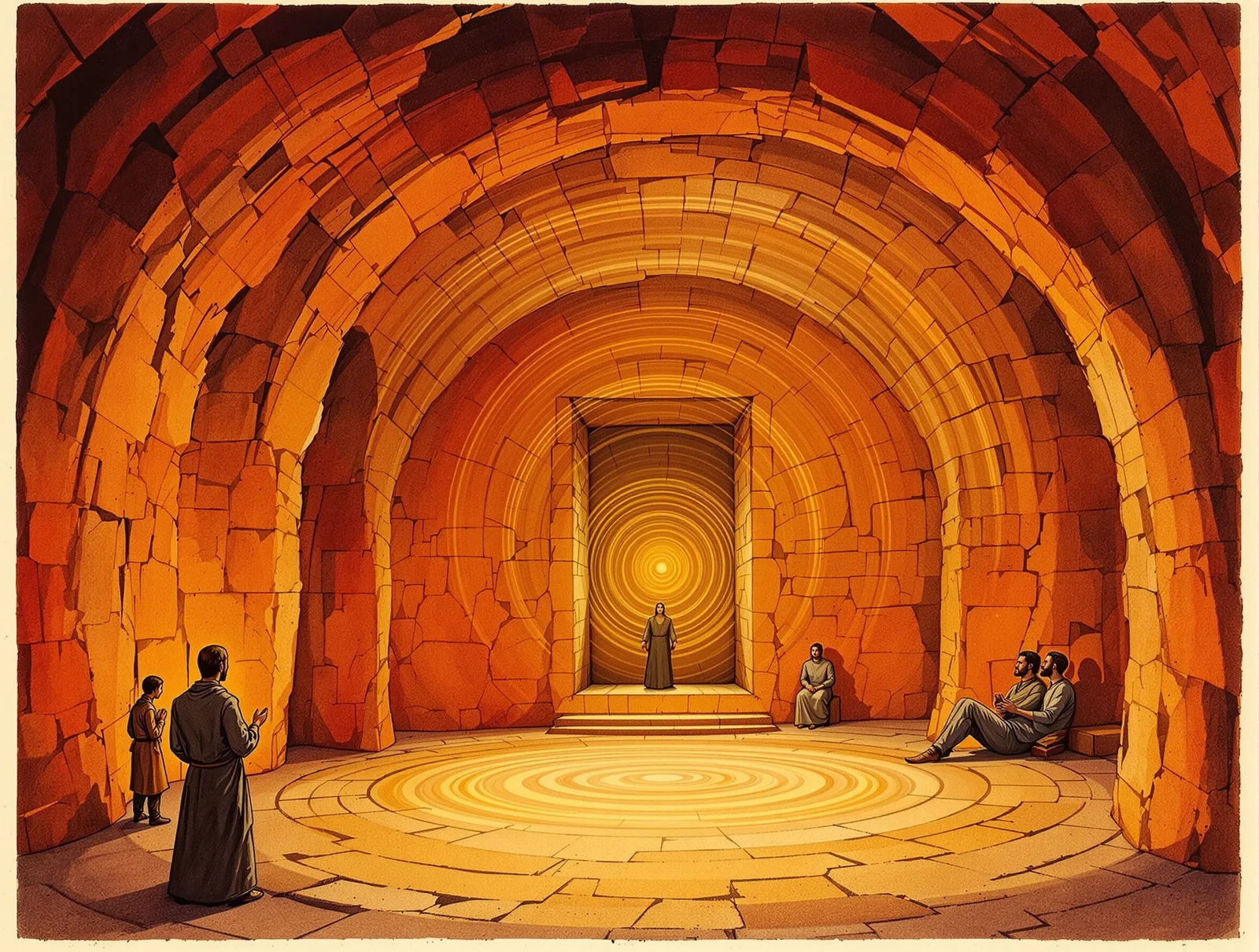 The Oracle Room at 110 hertz: a single voice fills the carved stone