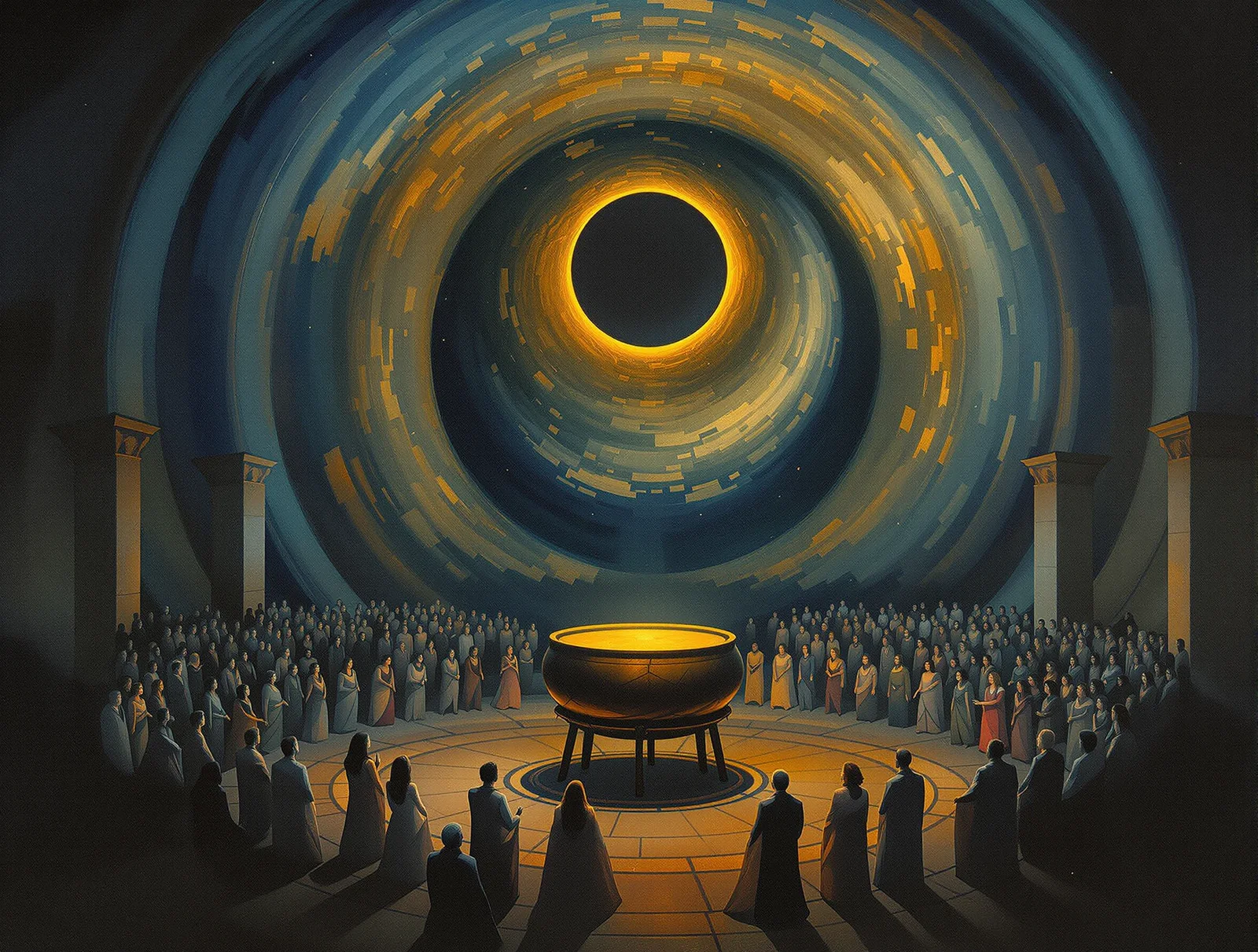 The lilissu vigil — one deep drum through the eclipse night