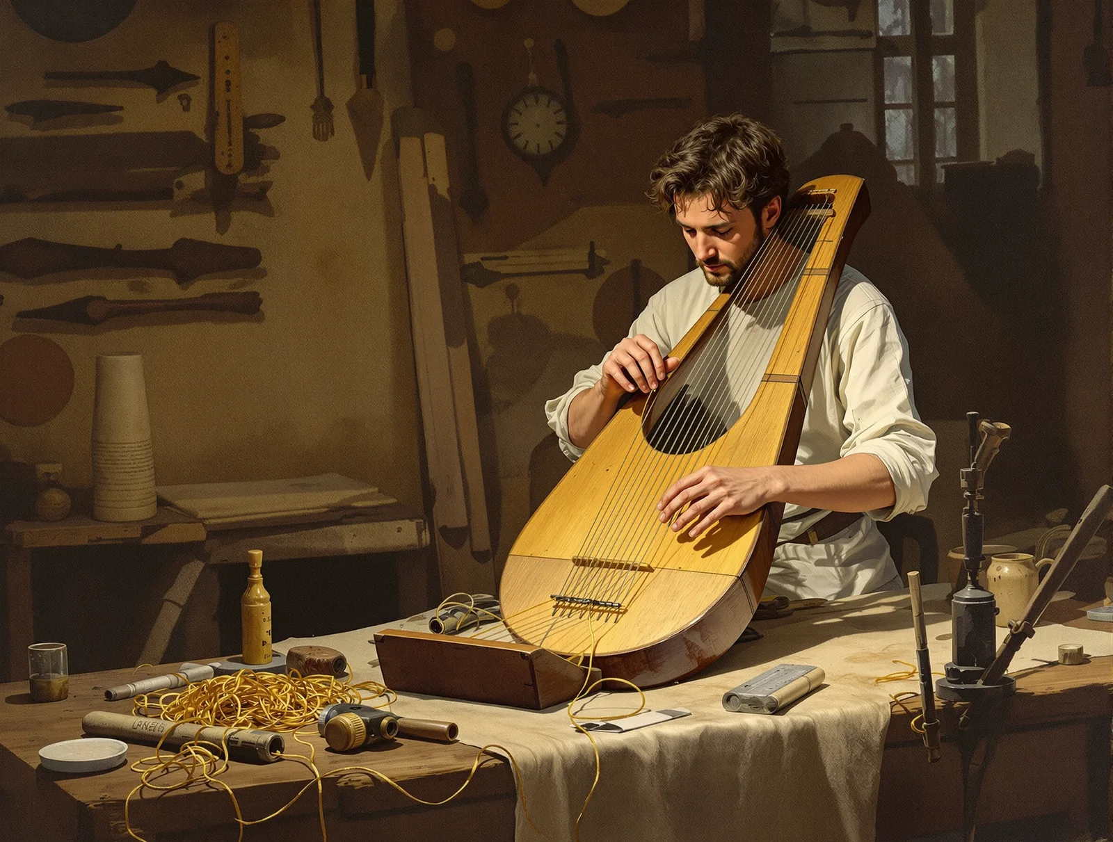 The stringing of the lyre: a voice returned to the silent frame