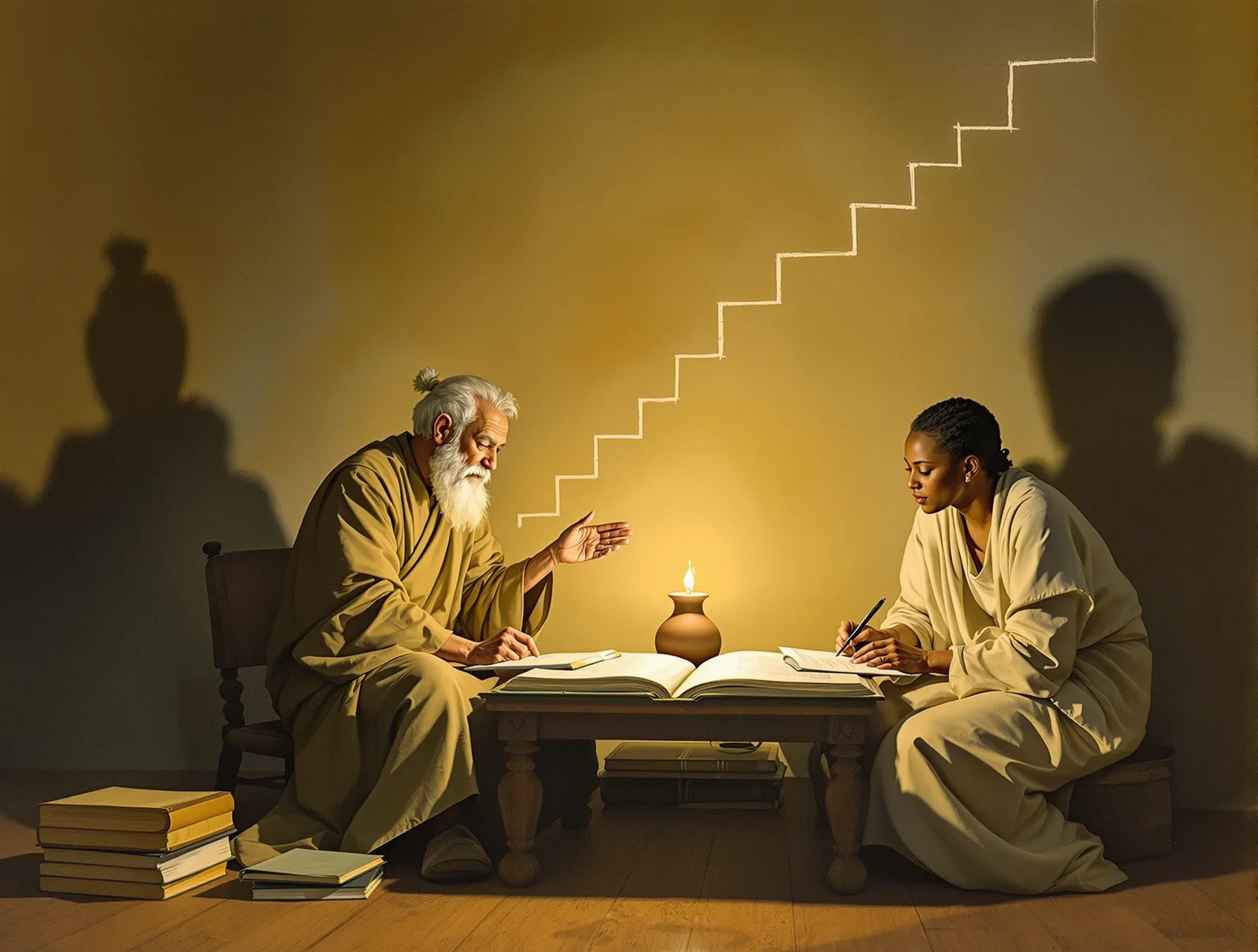 Level 5, Teaching: one practitioner leads another from the threshold