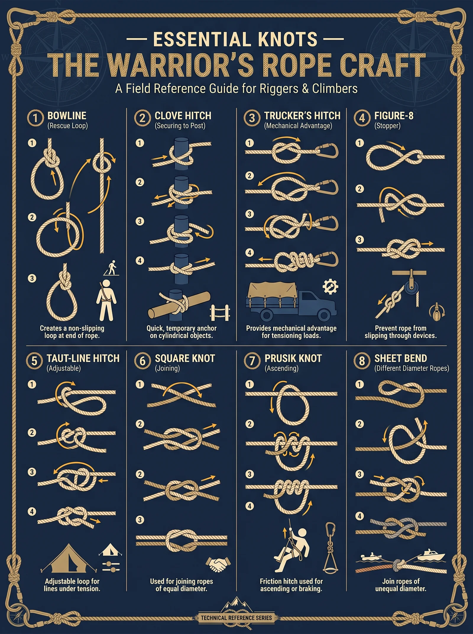 Knot Tying — Essential Knots and Hitches