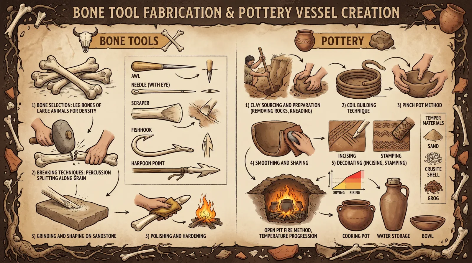 Bone Tool Fabrication & Pottery Vessel Creation