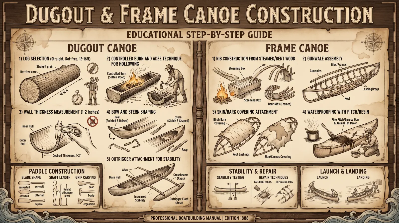 Dugout & Frame Canoe Construction