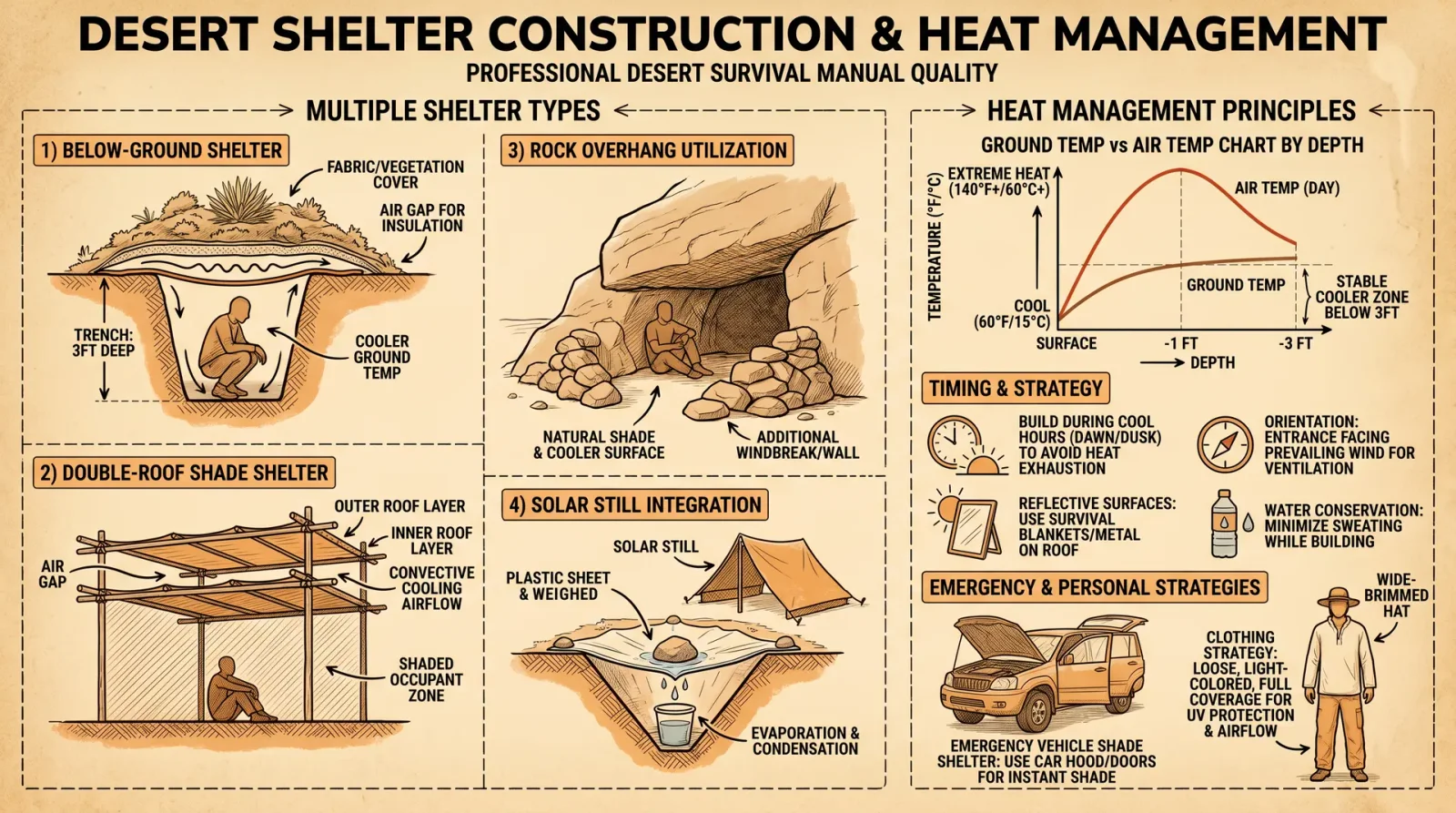 Desert Shelter Construction & Heat Management