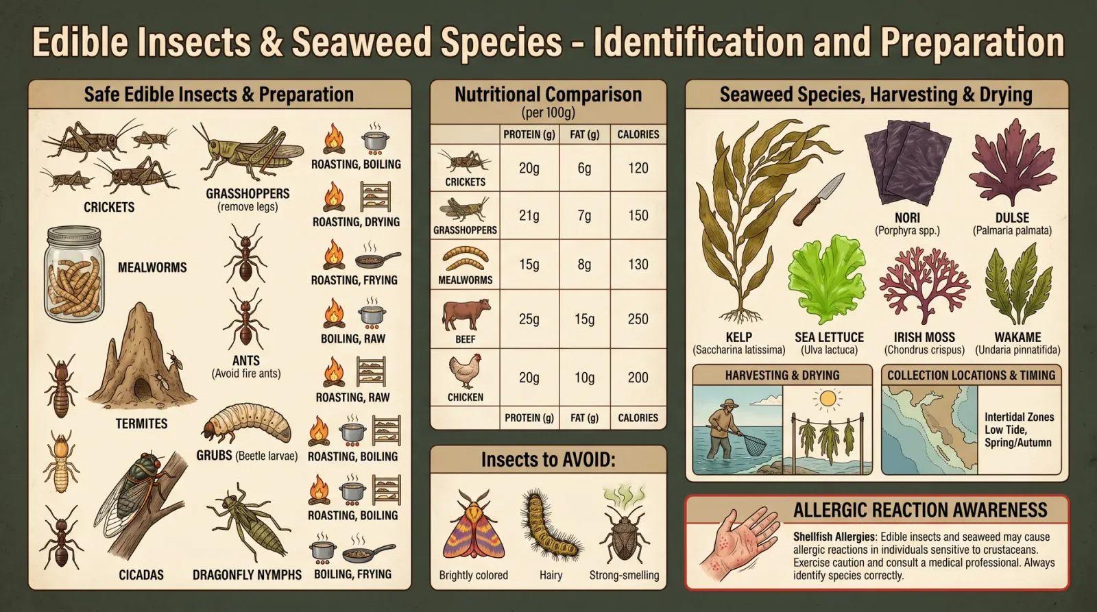 Edible Insects & Seaweed — Identification & Preparation