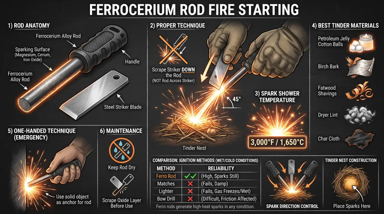 Ferrocerium Rod Fire Starting