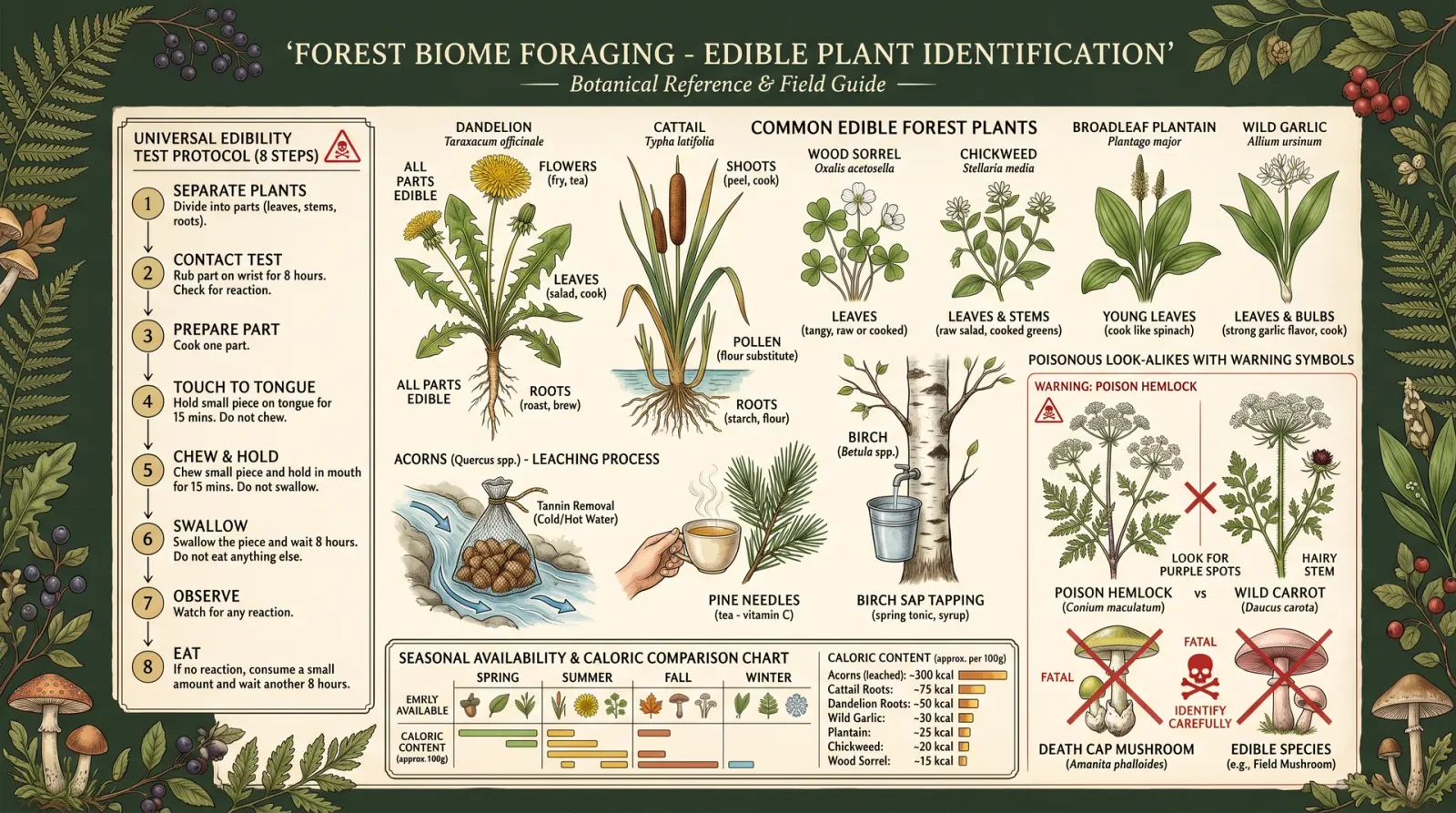Forest Biome Foraging — Edible Plant Identification
