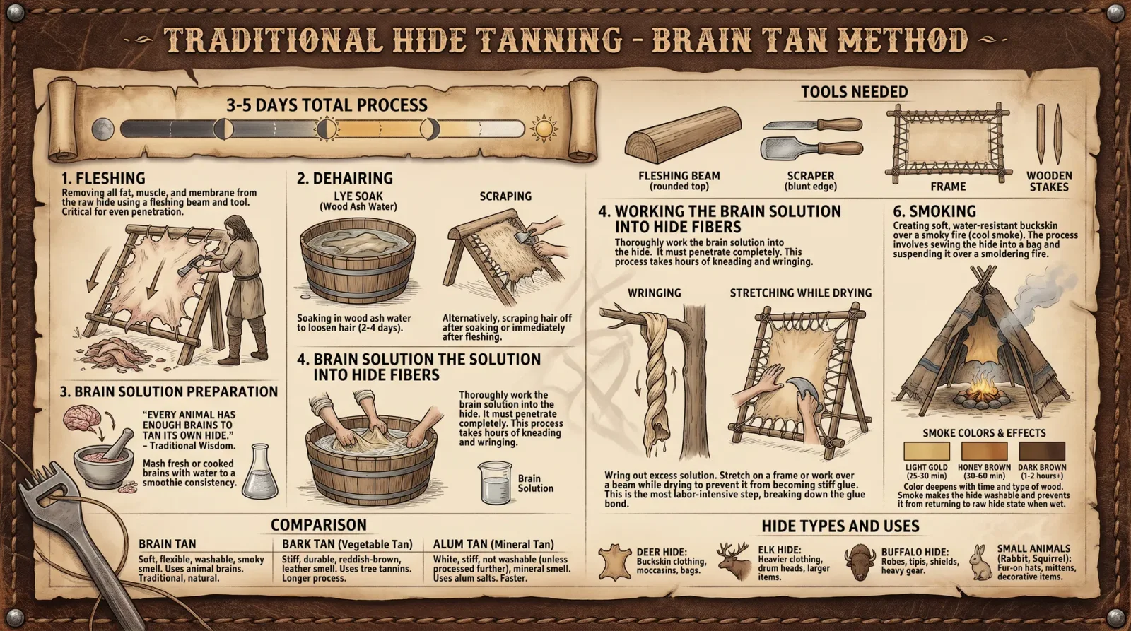 Traditional Hide Tanning — Brain Tan Method