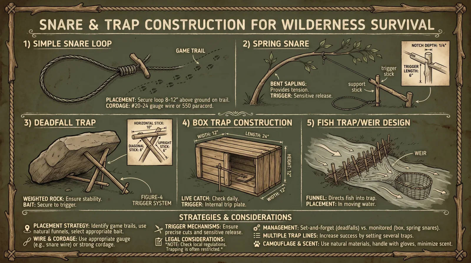 Snare & Trap Construction for Wilderness Survival