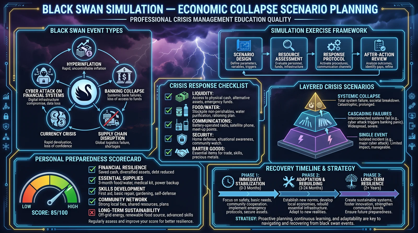 Black Swan Simulation — Economic Collapse Scenario Planning