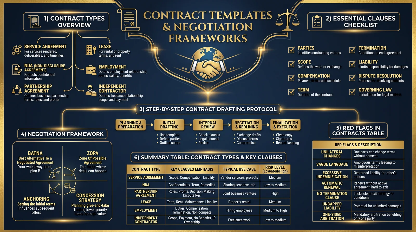 Contract Templates & Negotiation Frameworks