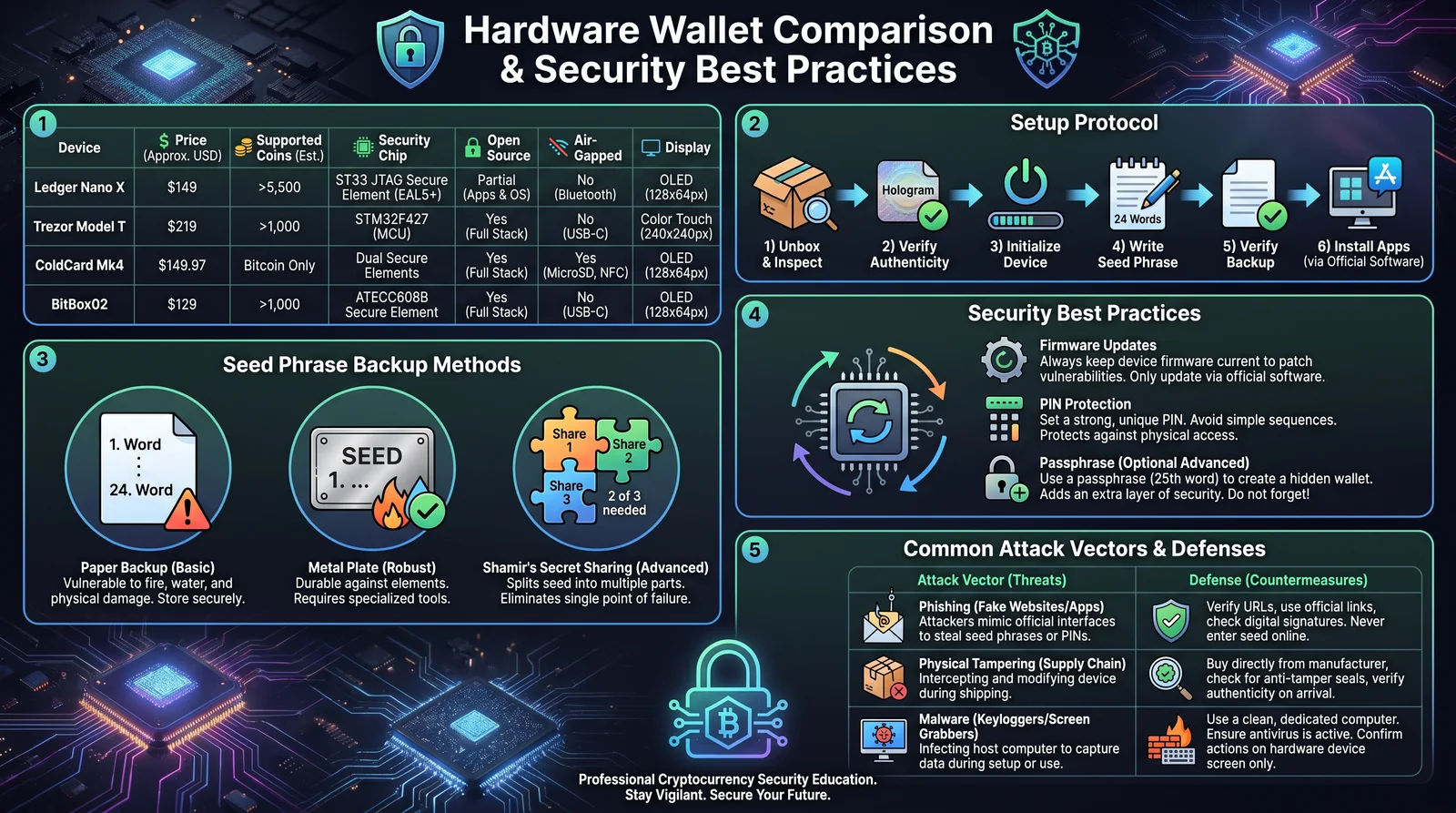Hardware Wallet Comparison & Security Best Practices