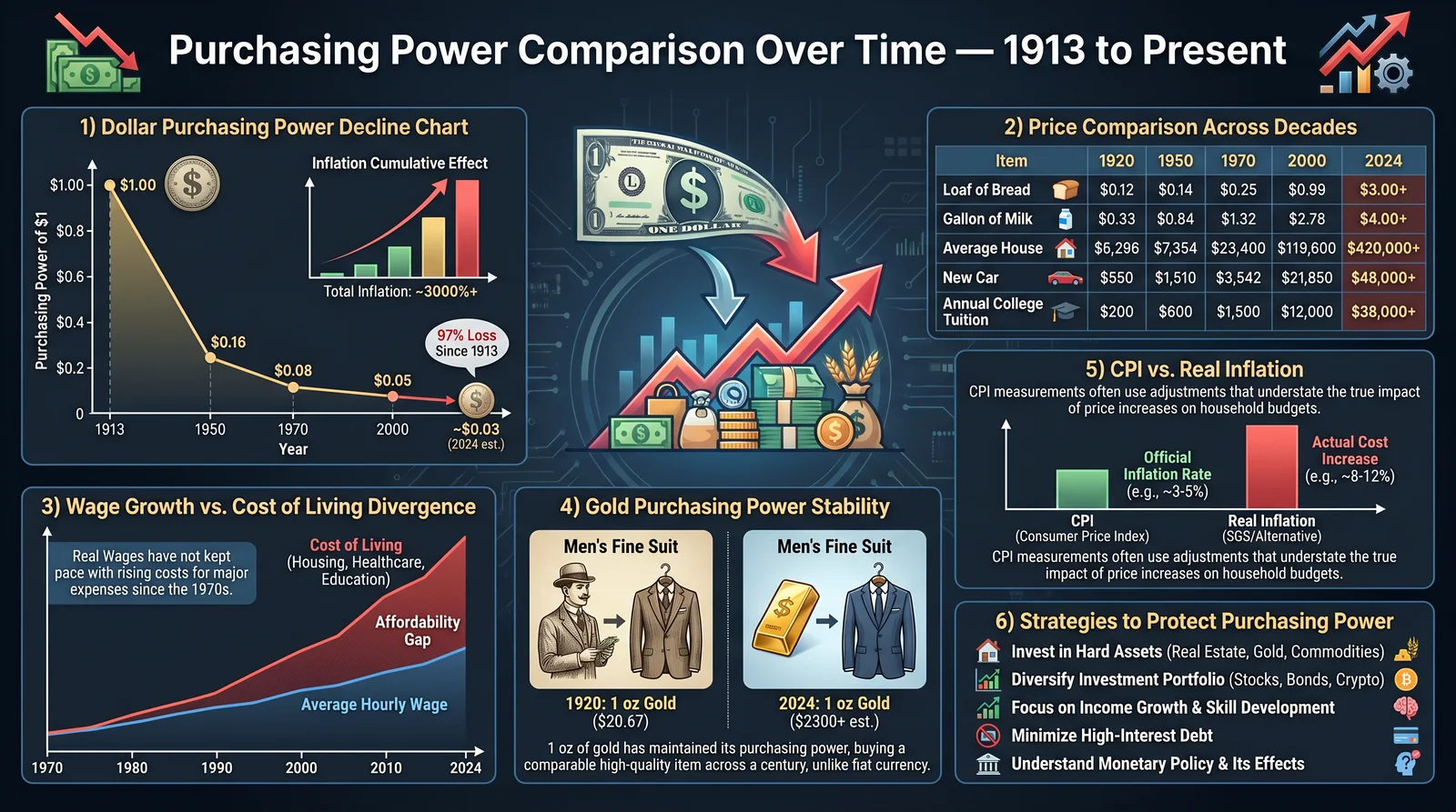 Purchasing Power Comparison Over Time
