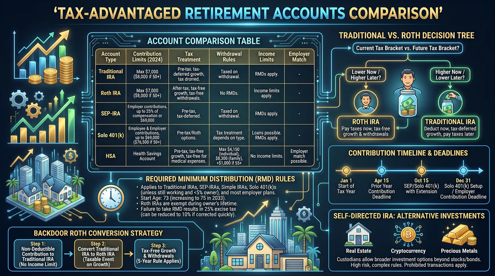 Tax-Advantaged Retirement Accounts Comparison