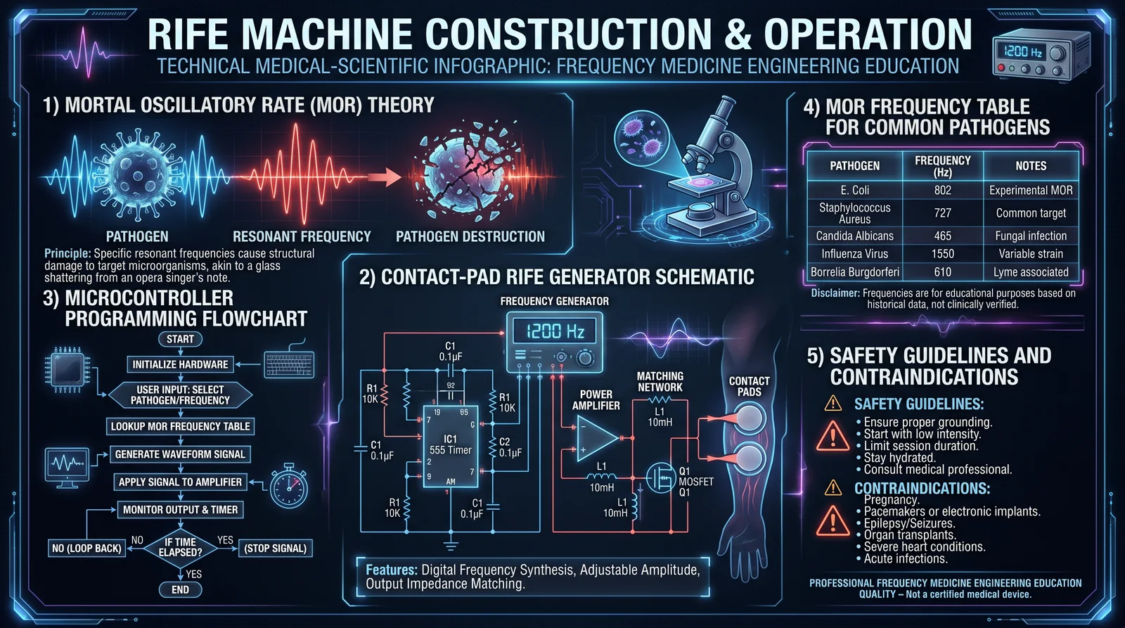 Rife Machine — Construction & Mortal Oscillatory Rate