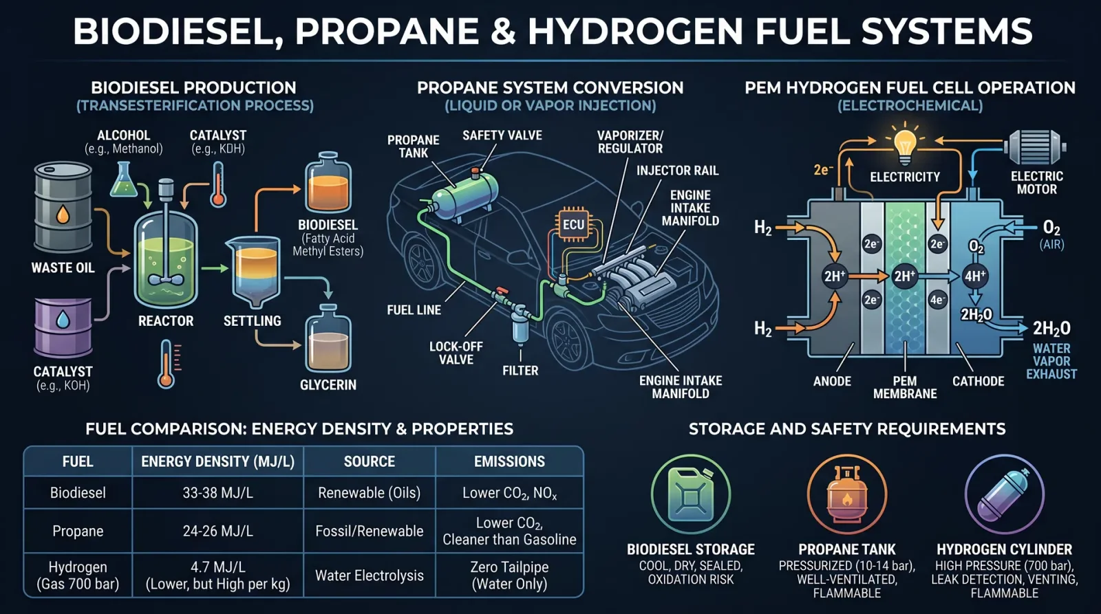 Biodiesel, Propane & Hydrogen Fuel Systems