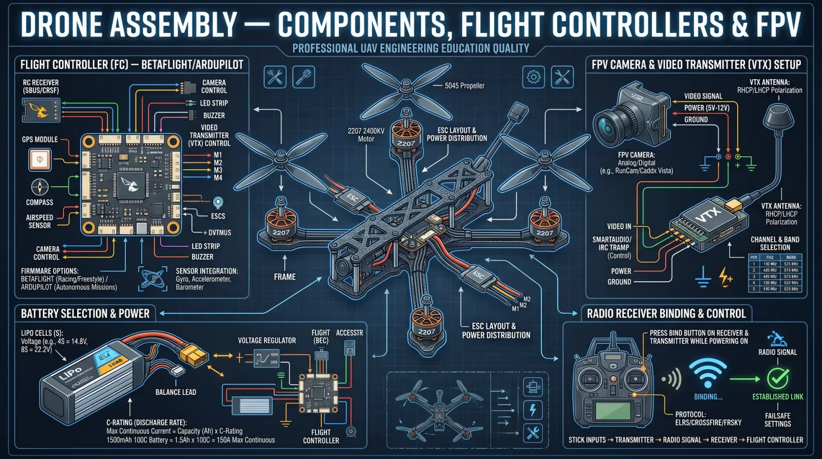 Drone Assembly — Components, Flight Controllers & FPV