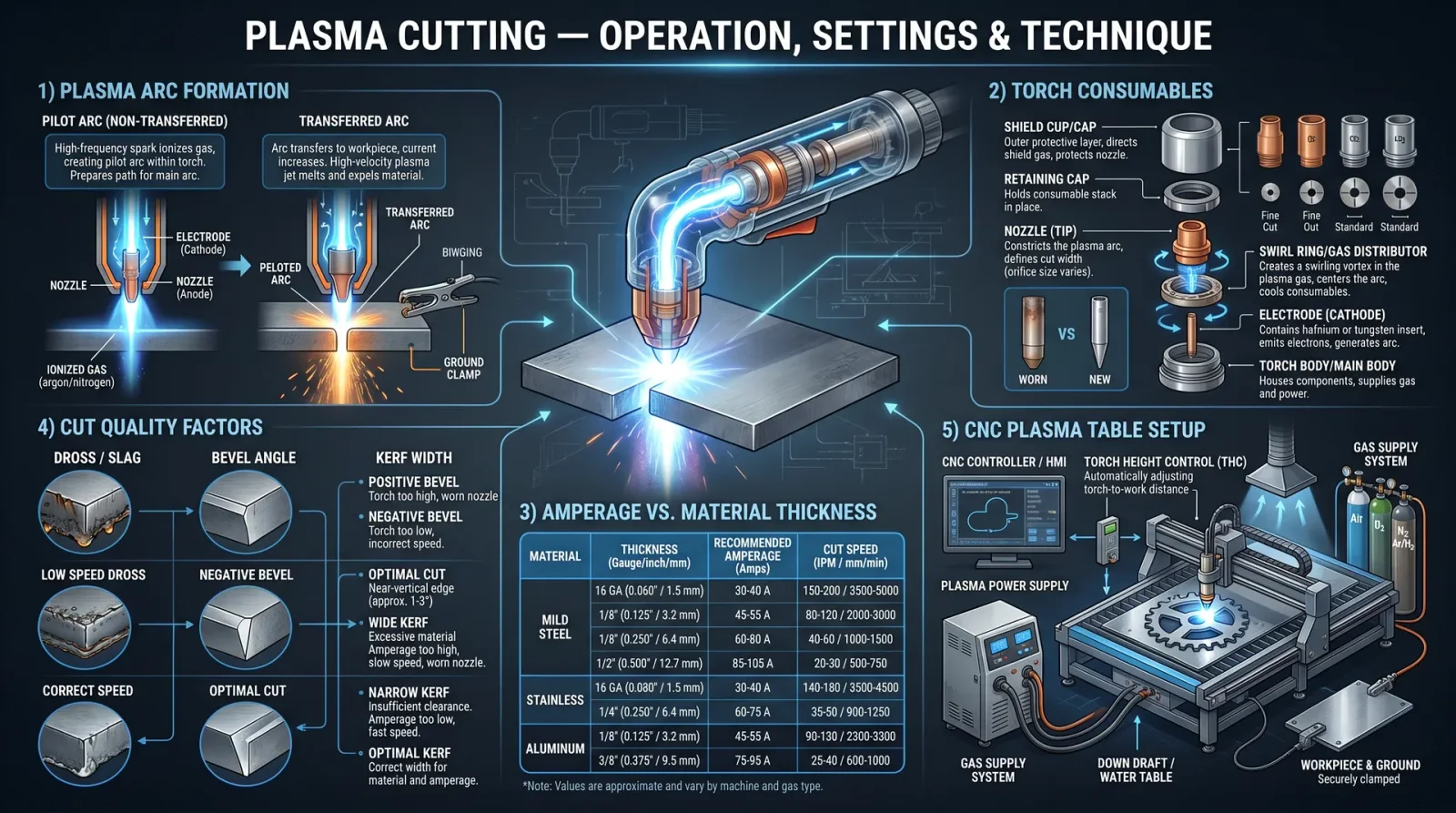 Plasma Cutting — Operation, Settings & Technique