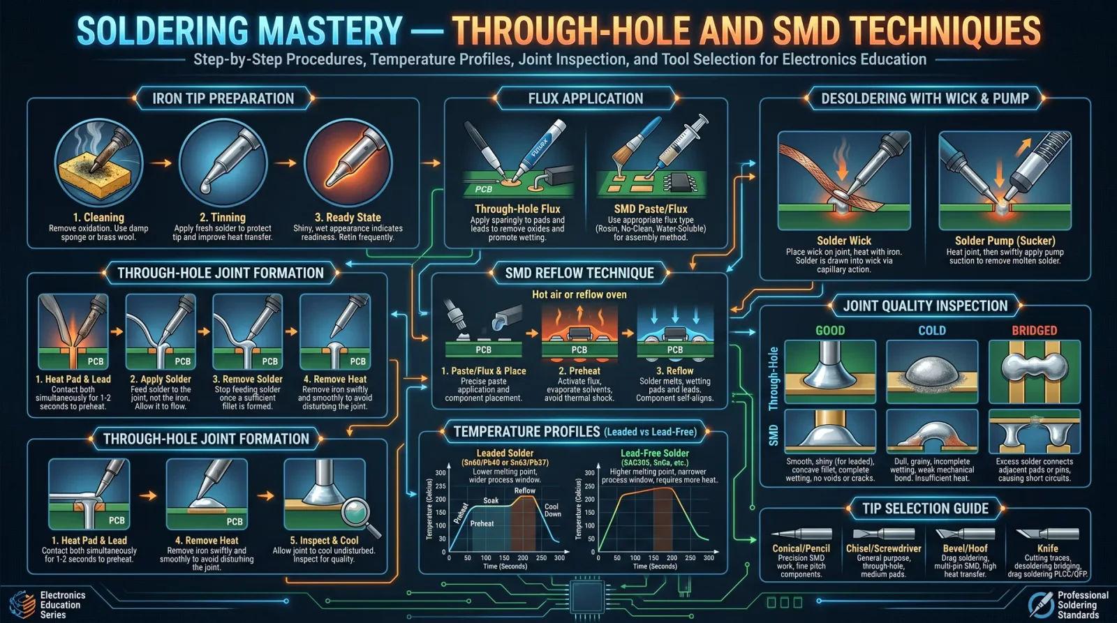 Soldering Mastery — Through-Hole and SMD Techniques