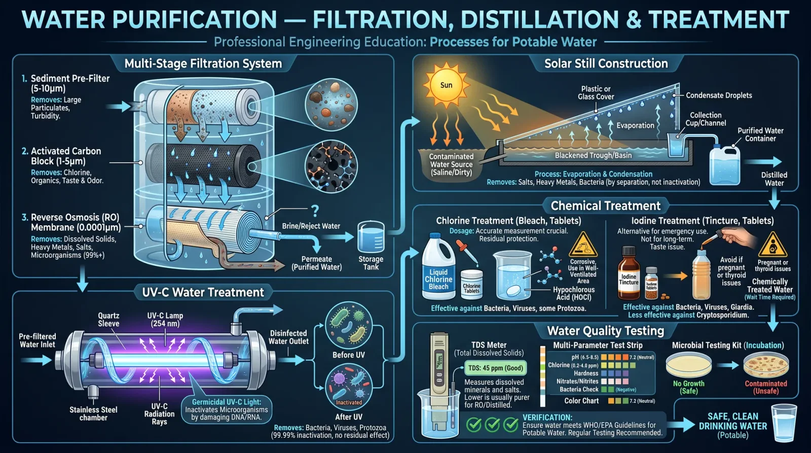 Water Purification — Filtration, Distillation & Treatment