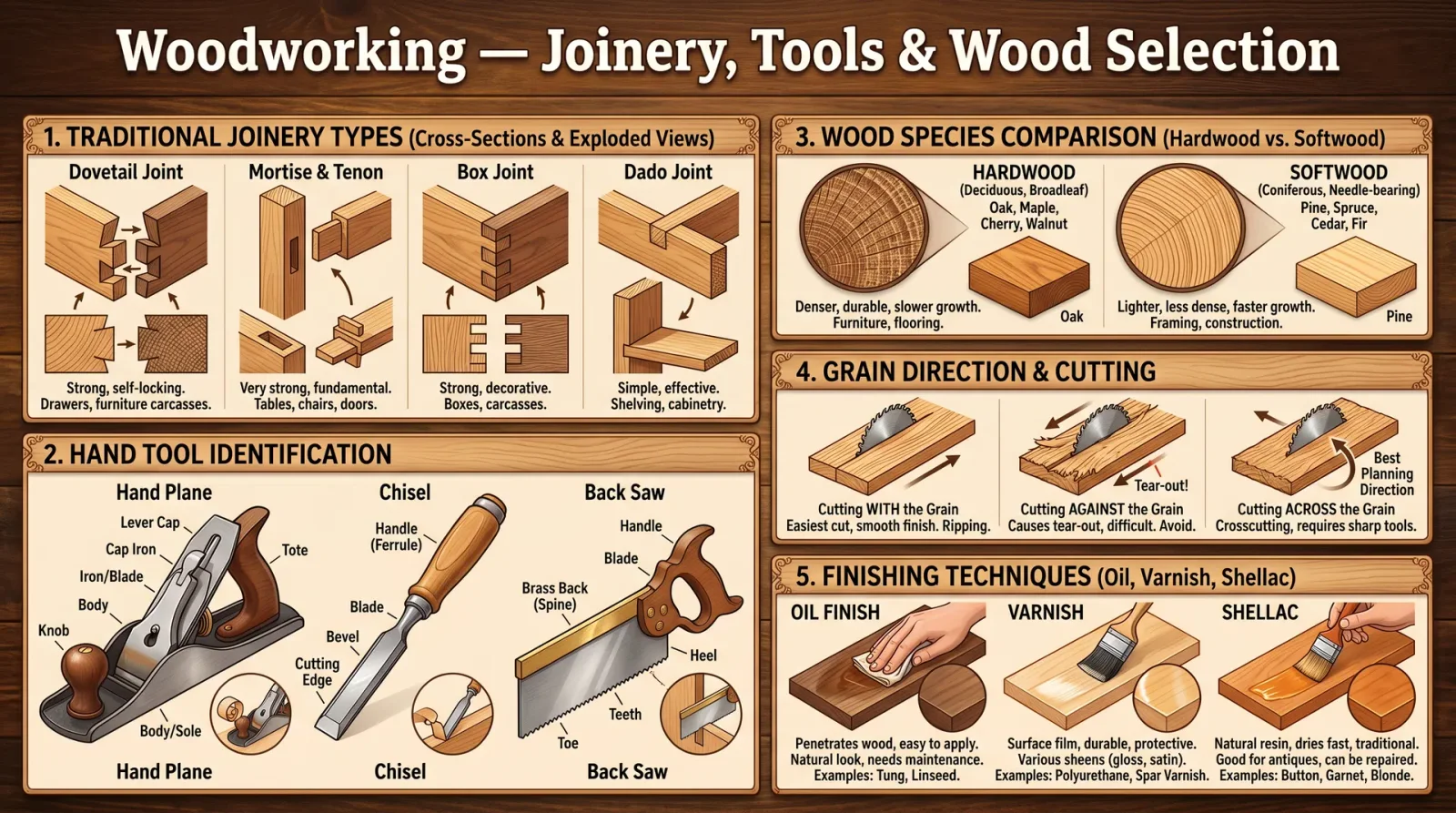 Woodworking — Joinery, Tools & Wood Selection