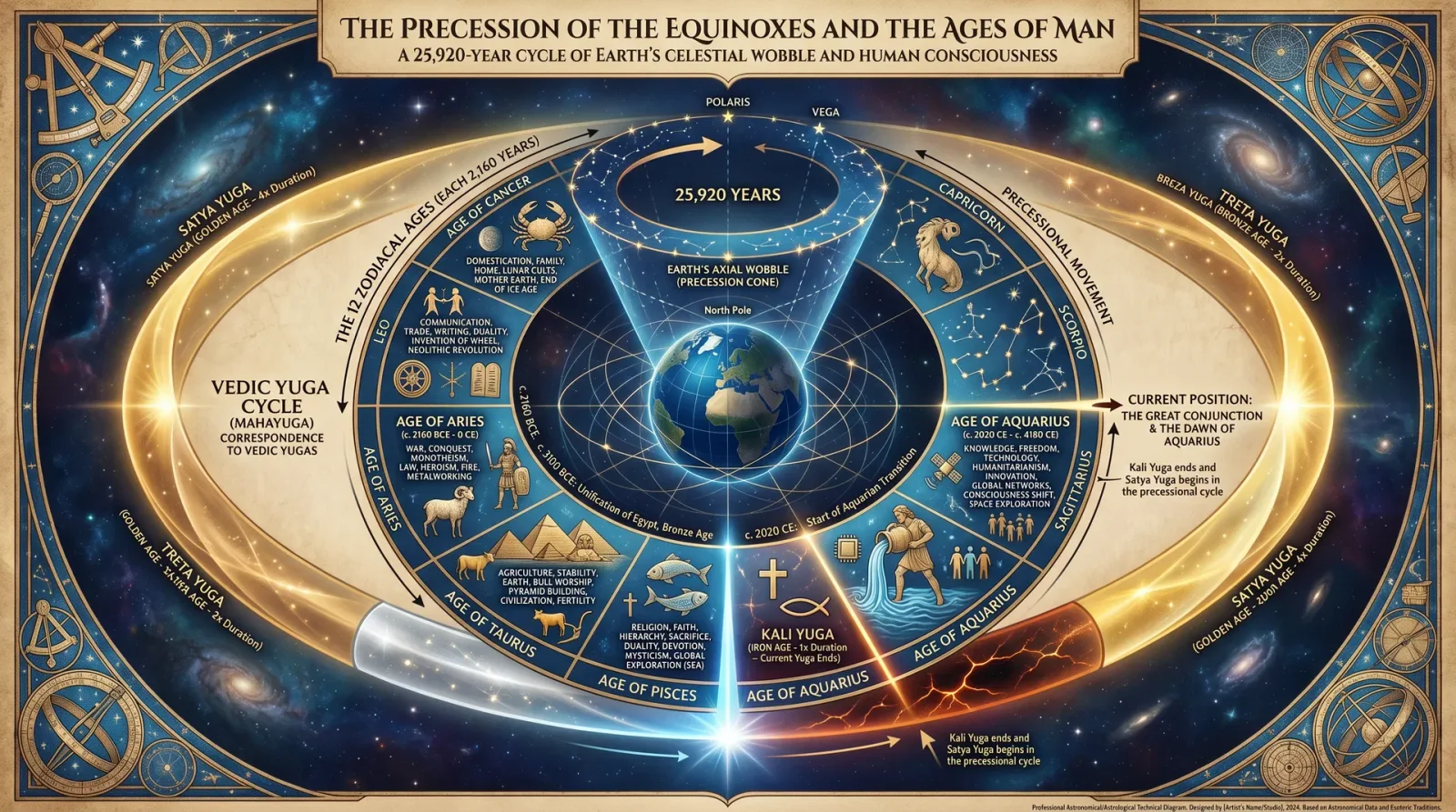 Precession of Equinoxes — 25,920 Year Cycle