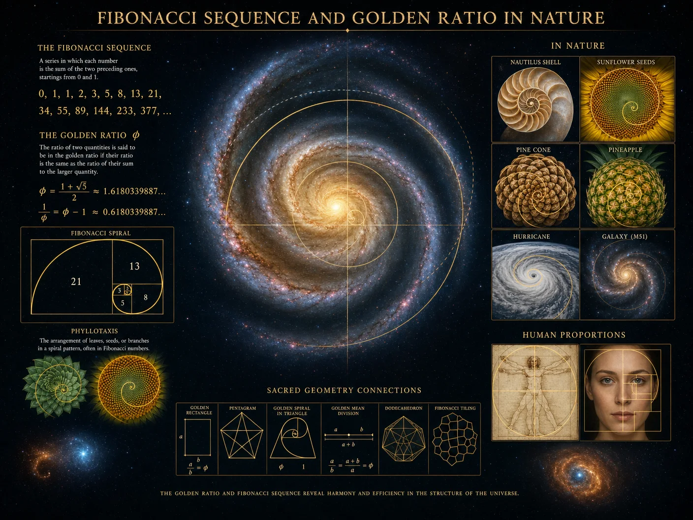 Fibonacci Sequence and Golden Ratio in Nature