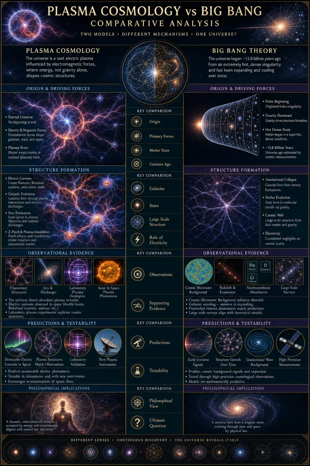 Plasma Cosmology vs Big Bang — Comparative Analysis