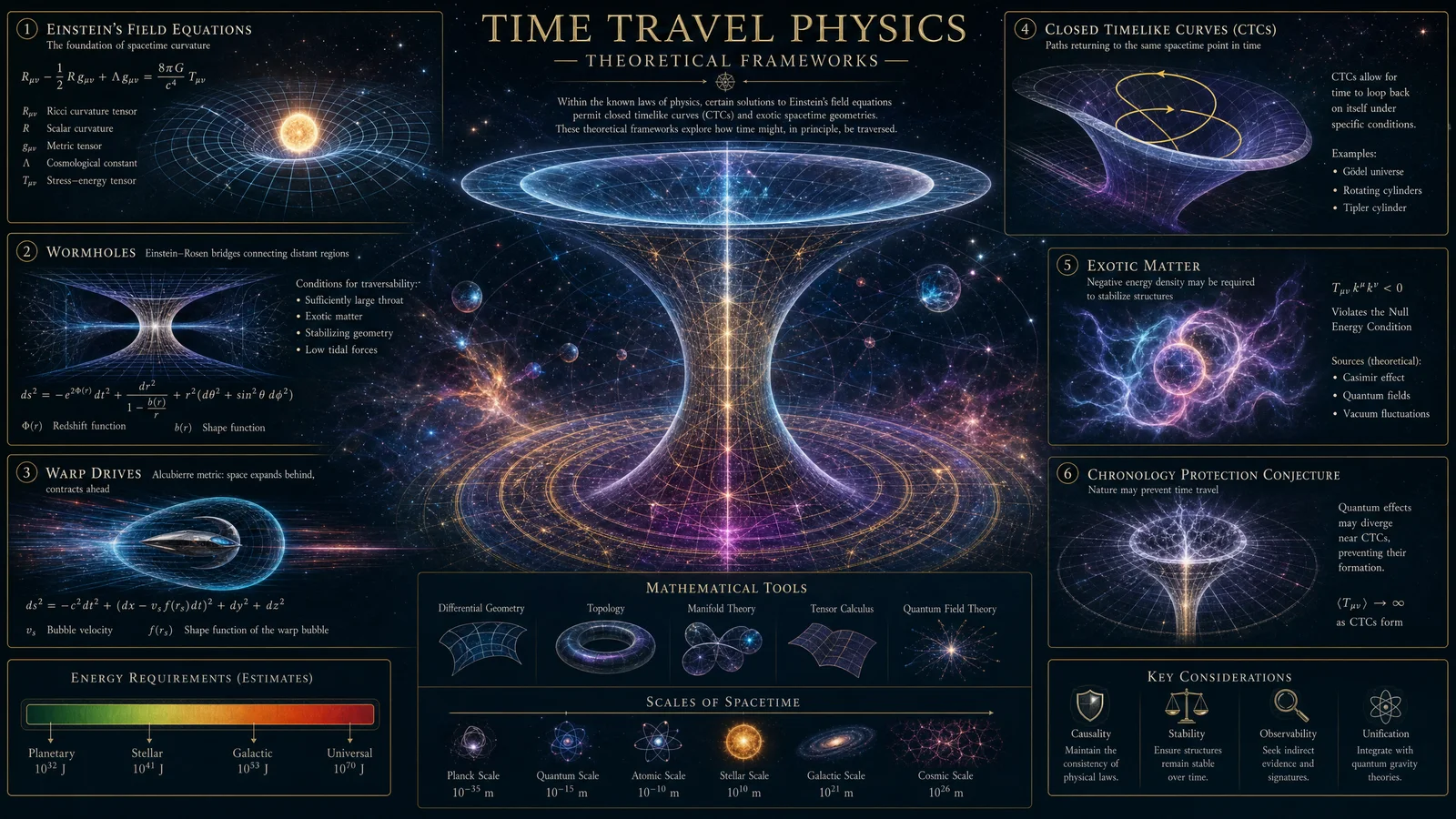 Time Travel Physics — Theoretical Frameworks