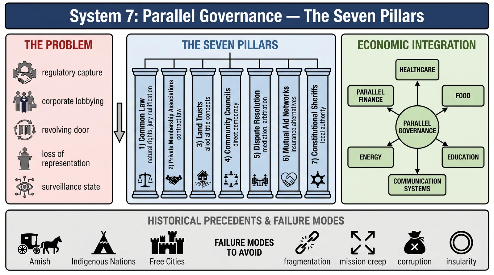 System 7: Parallel Governance — Seven Pillars