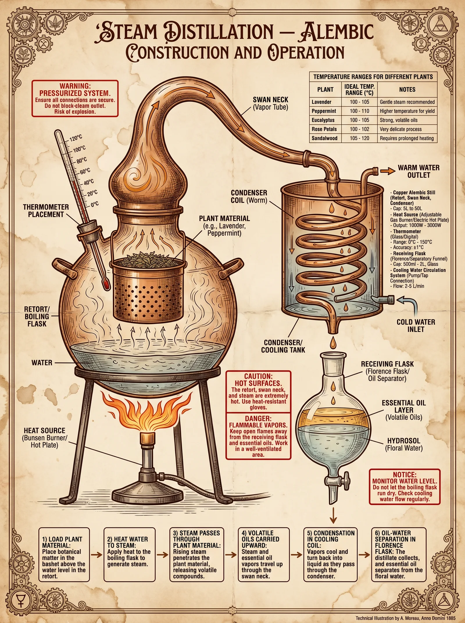 Steam Distillation and Alembic Construction