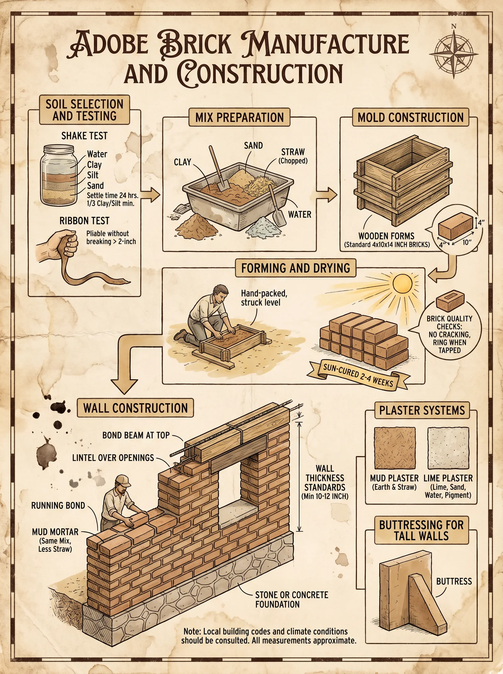 Adobe Brick Making — Mold to Wall