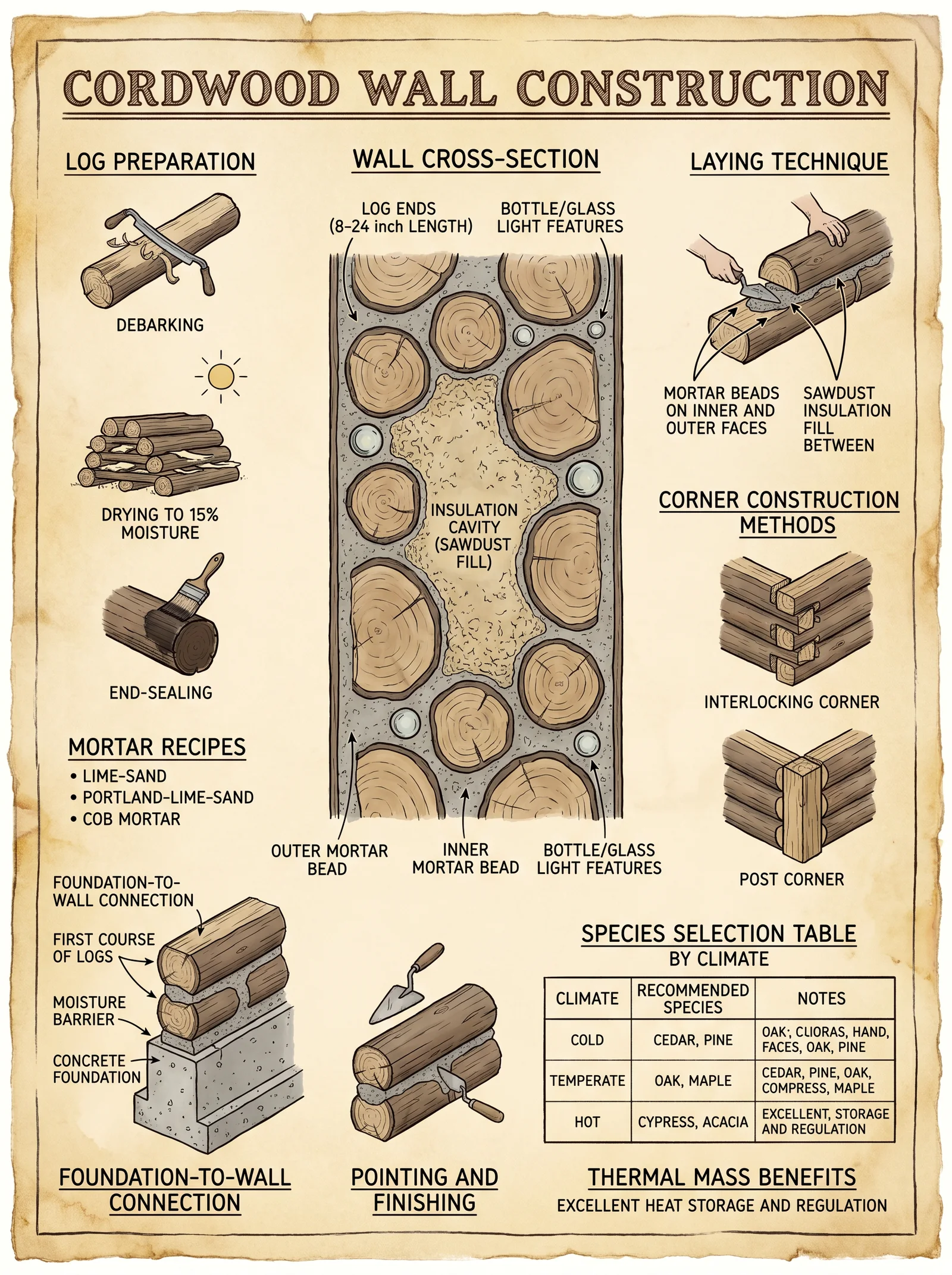 Cordwood Masonry — Log-End Construction