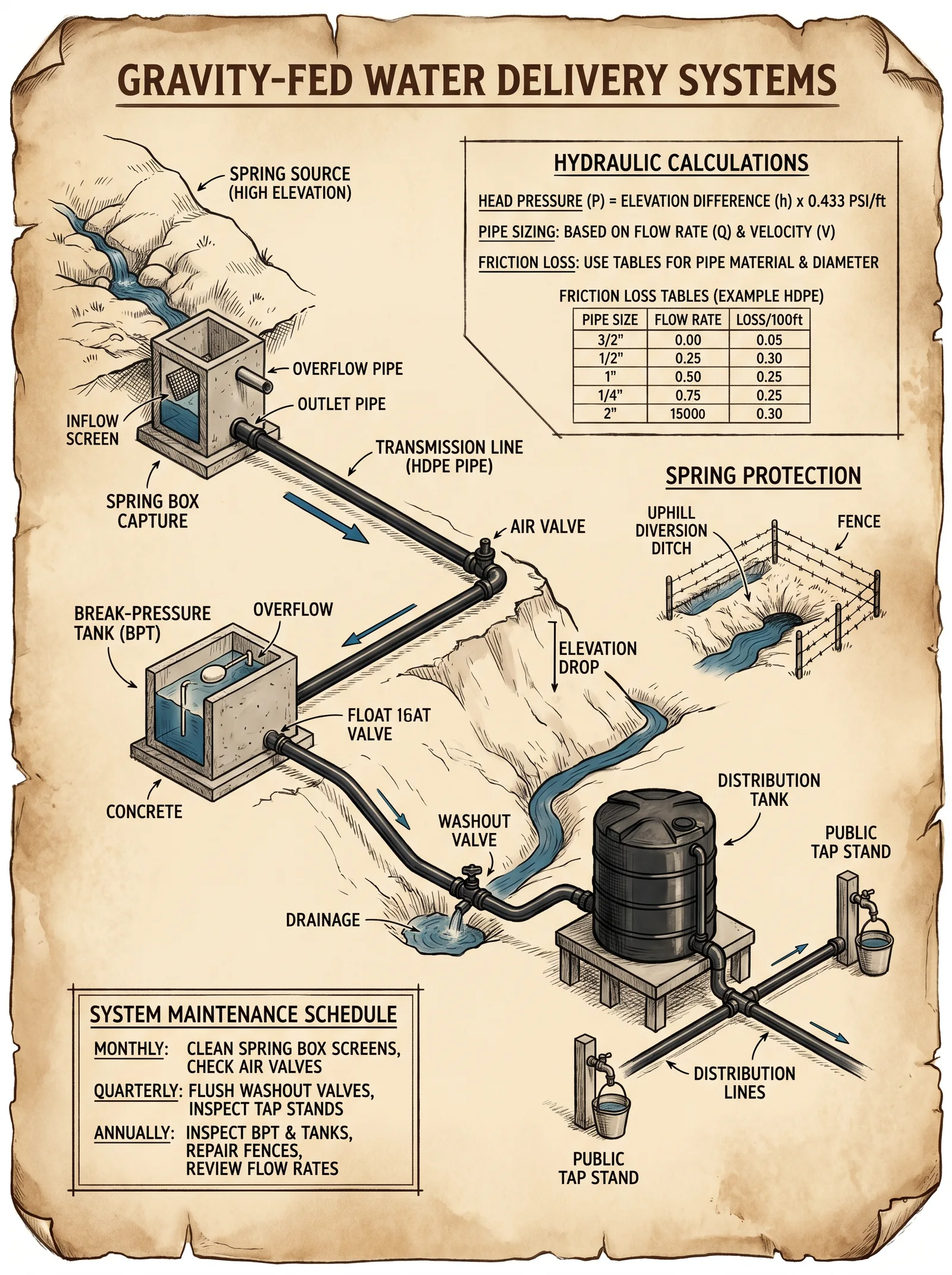 Gravity-Fed Water System — Spring to Tap