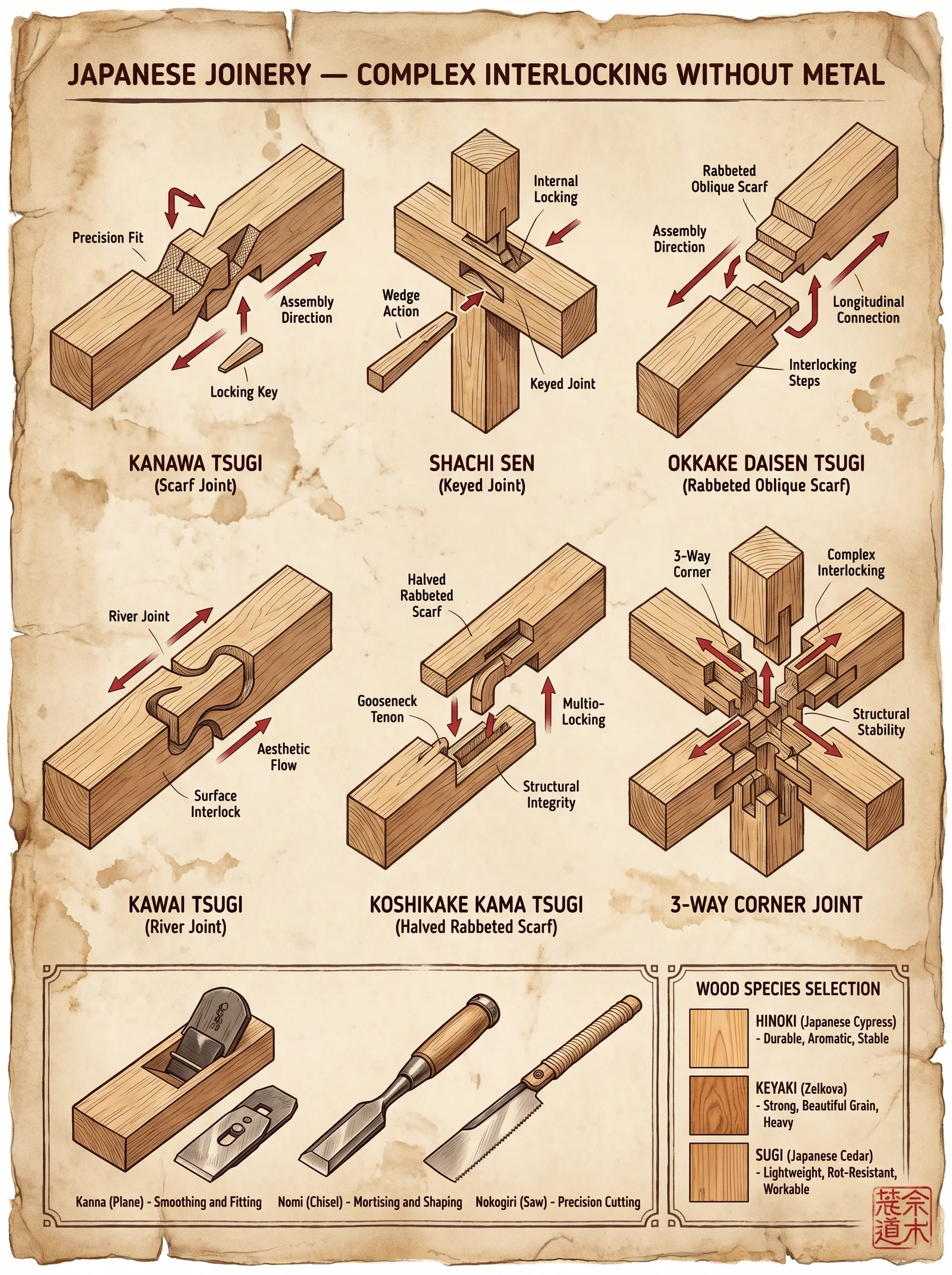 Japanese Joinery — Interlocking Wood Connections
