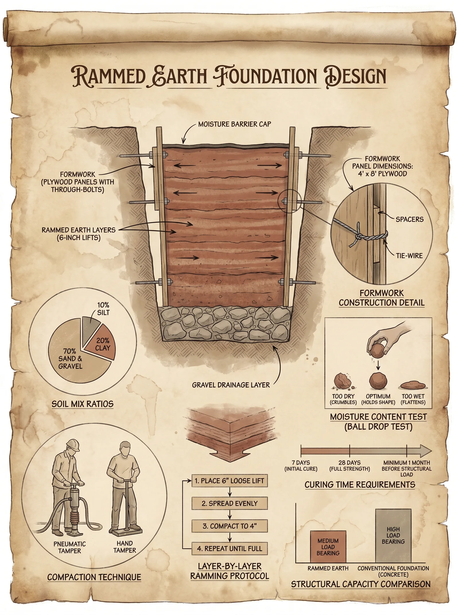 Rammed Earth Foundation — Stabilized Base