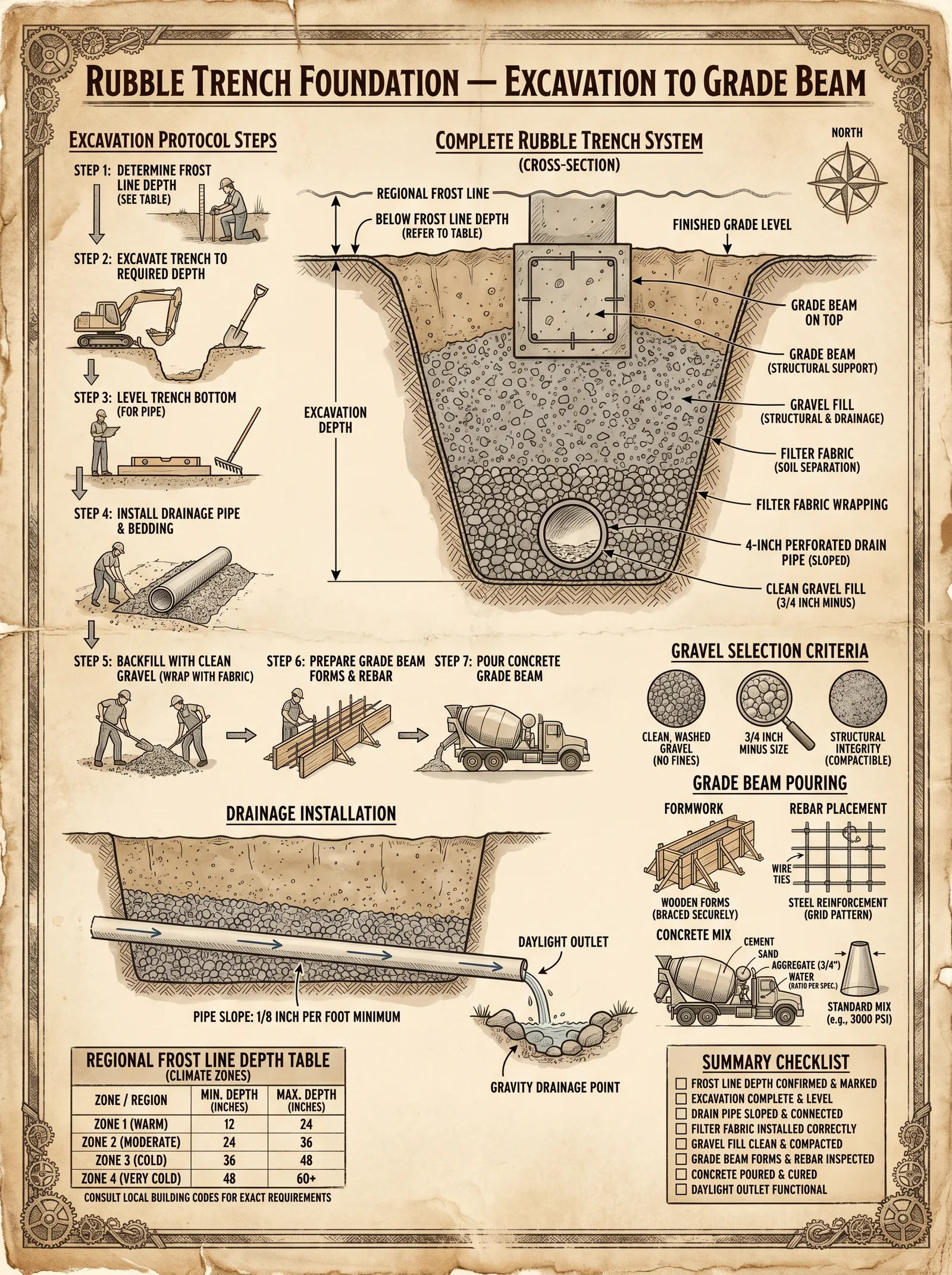 Rubble Trench Foundation — Drainage Design