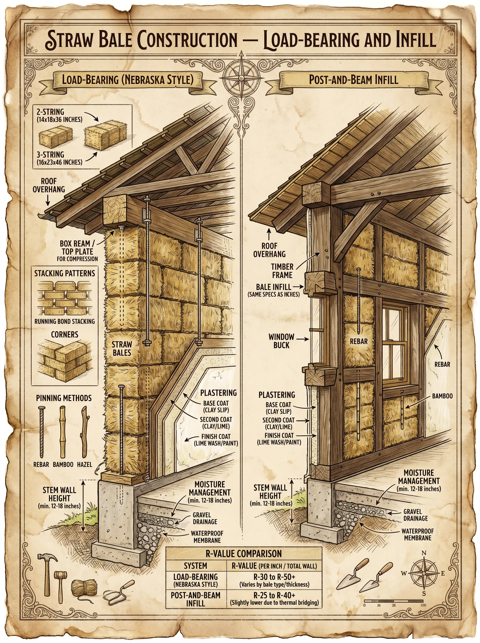 Straw Bale Construction — Load-Bearing and Infill