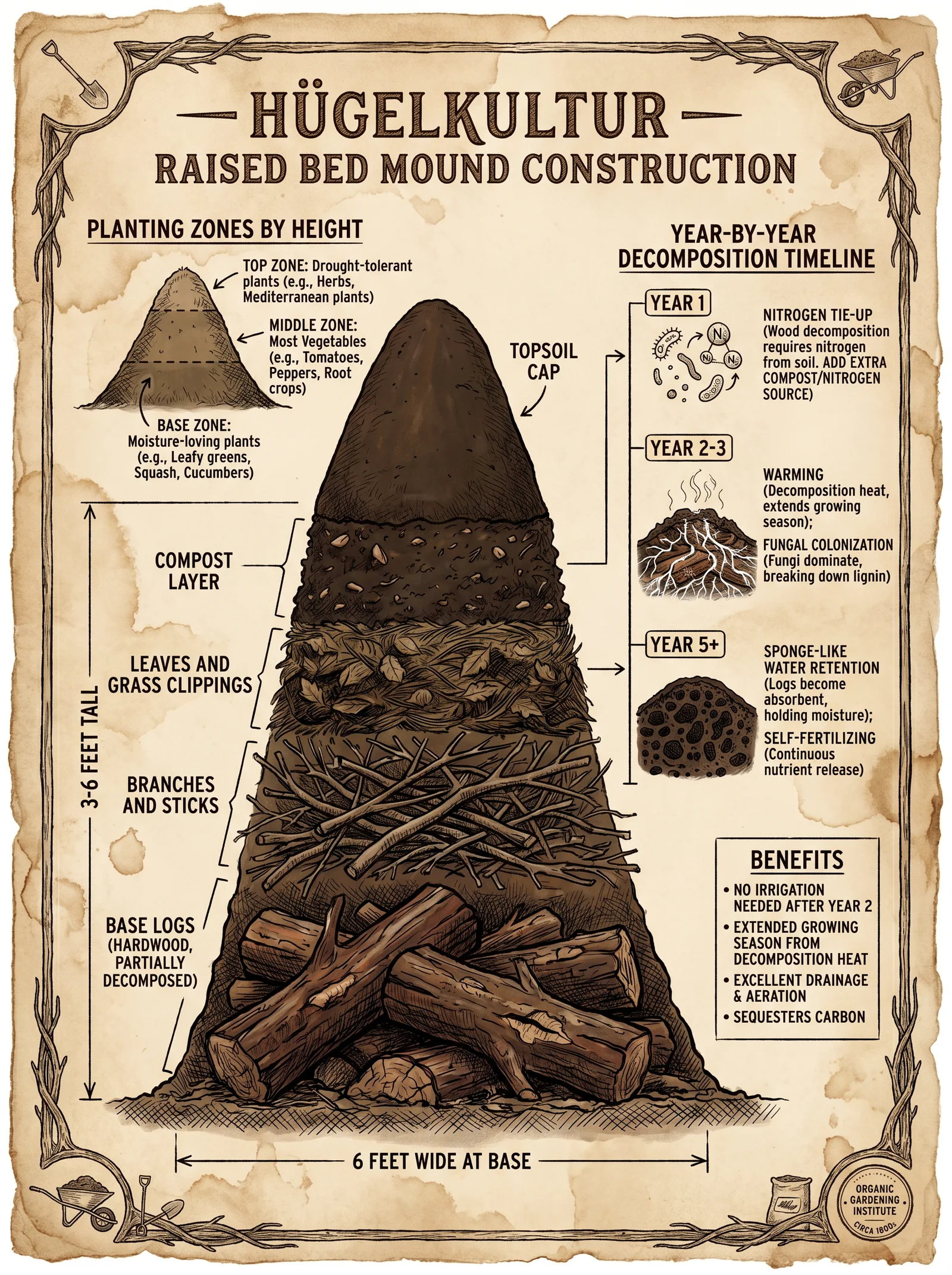 Hügelkultur Mound Construction