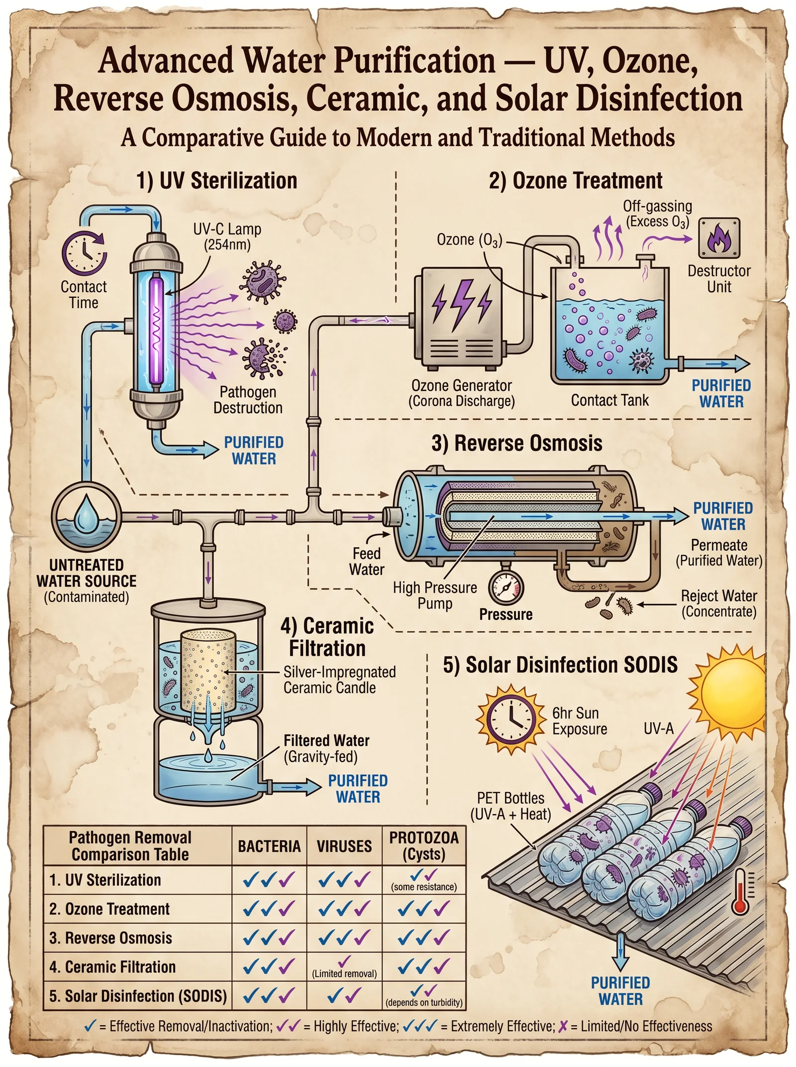 UV, Ozone, RO, and Ceramic Purification
