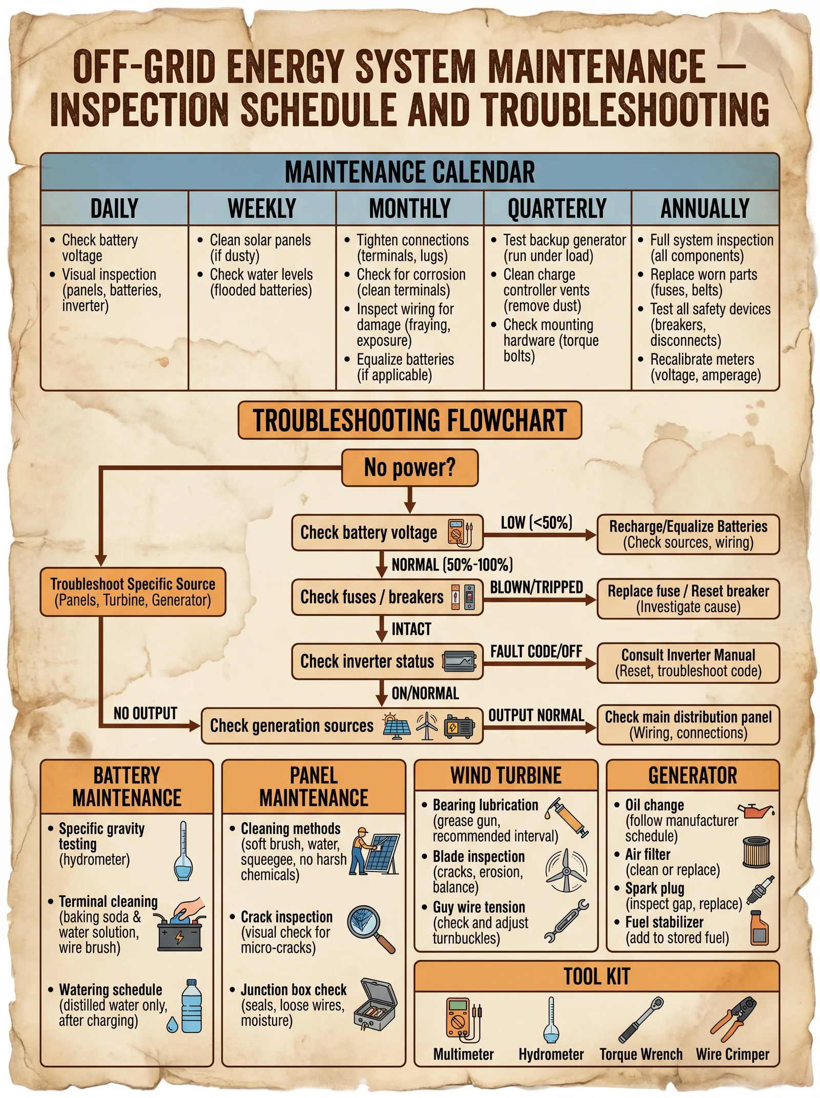 Energy System Maintenance Schedule
