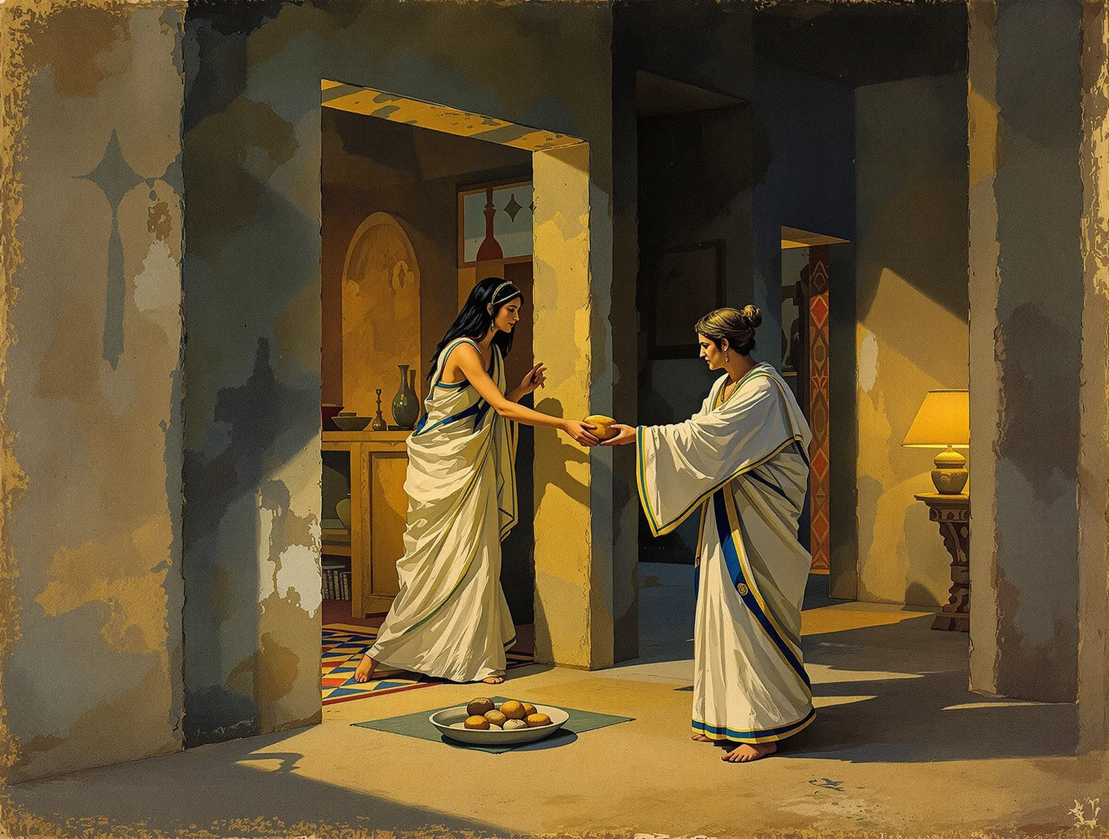 The nu-gig receives the stranger at the boundary of the house